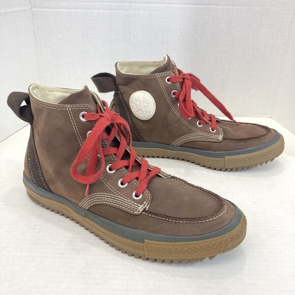 Converse Chuck Taylor All Star Brown Leather Shoes Mens Size 10.5 Moc Toe Lugged - Picture 1 of 16